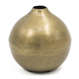Metalen bolvaasje goud 12cm