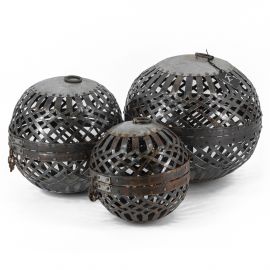 Metalen decoratie ballen | set van 3