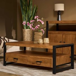 Salontafel Boaz mangohout 4 laden 120cm